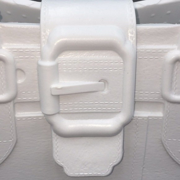 Great Bag Co. Designer Diamond White Rubber Tote Handbag Purse Rubber - Picture 5 of 16